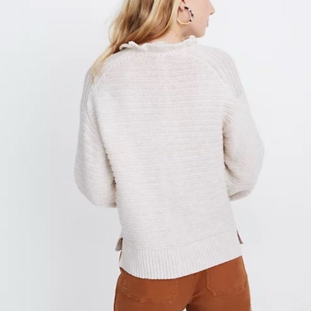 Madewell Ruffle-Neck Pullover Sweater - Picture 3 of 14